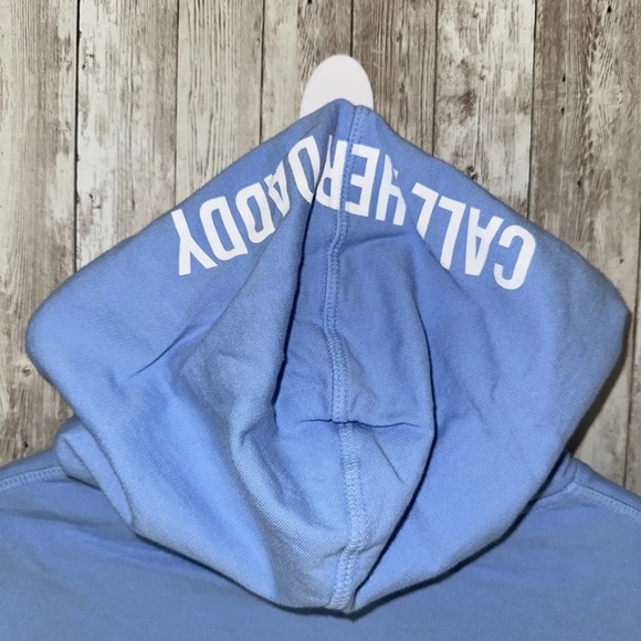 Barstool Chicks "I Am Unwell  Call Her Daddy" Light Blue Crop Hoodie Medium - Picture 4 of 6